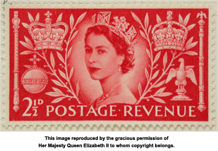 Coronation stamp to Commemorate the 1953 Queen Elizabeth II Coronation 