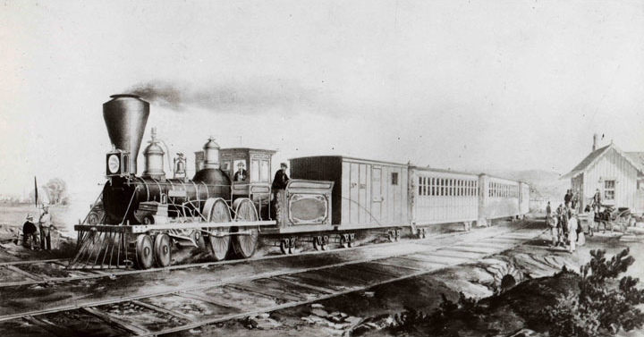 Illustration of an early train