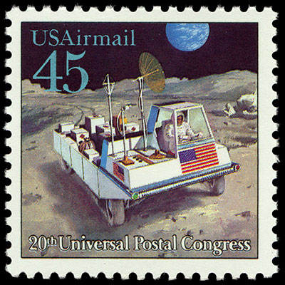 Vintage US Space Postal Stamps Editorial Image - Image of historic