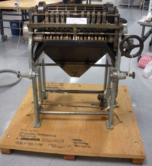 Perforating machine on old pallet