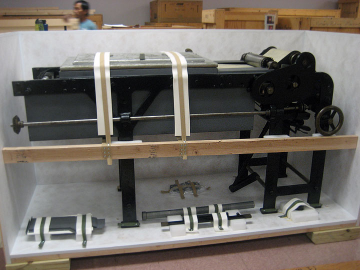 Perforating machine secure in crate