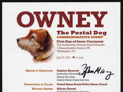 Owney First Day Cover Art National Postal Museum