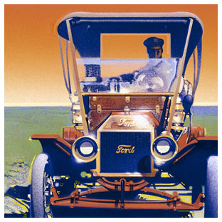 Painting of a Model T Ford